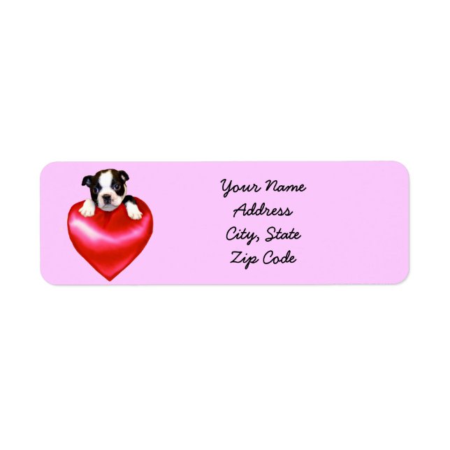 Liebe Boston Terrier Address Labels (Vorne)