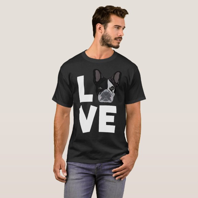 Liebe-Boston-Terrier-Hundeliebhaber-Geschenke und T-Shirt (Vorne ganz)