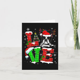Liebe Boston Terrier Weihnachtsmannmütze Weihnacht Karte