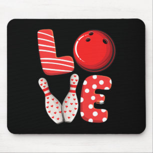 Liebe Bowling Byll und Buttone Gruppe Matching Val Mousepad