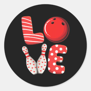 Liebe Bowling Byll und Buttone Gruppe Matching Val Runder Aufkleber