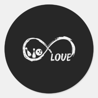 Liebe Bowling Infinity Bowler Women Girls Boys Kin Runder Aufkleber