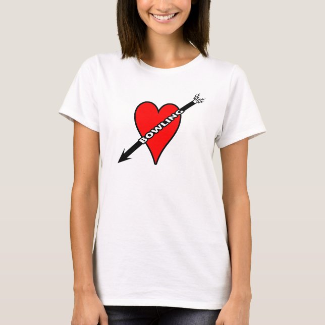 Liebe-Bowlings-Herz T-Shirt (Vorderseite)