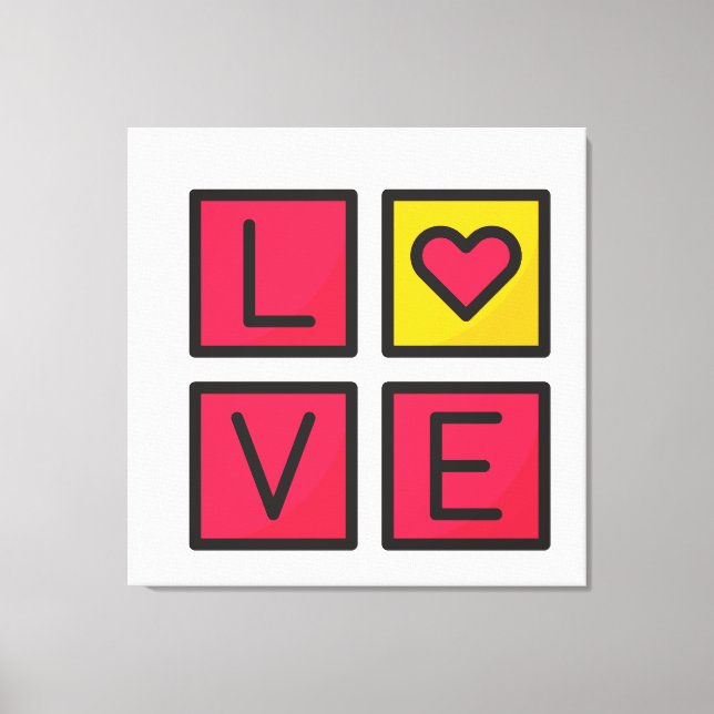 Liebe Box Stretched Canvas Print - Romantische Ele Leinwanddruck (Vorderseite)