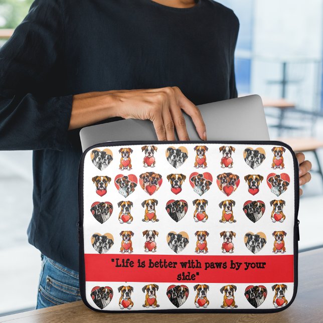 Liebe Boxer Dog Romantische Wasserfarben-Elektroni Laptopschutzhülle (Love Boxer Dog Romantic Watercolor Electronics Bag)