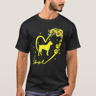 Liebe Boxer Dog Sonnenblumen Herz T-Shirt
