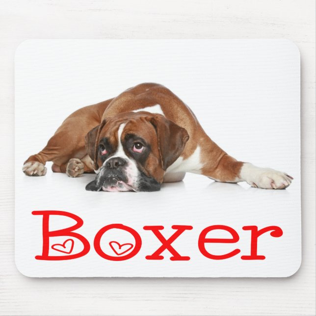Liebe Boxer Welpe Hund Mousepad (Vorne)