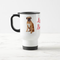 Liebe Boxer Welpe Hund Roter Reise Becher Tasse