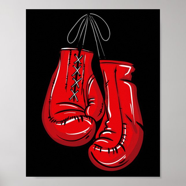 Liebe Boxhandschuhe Illustration Geschenke Boxer G Poster (Vorne)