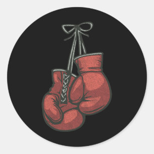Liebe Boxhandschuhe Retro Vintag Red Boxer Geschen Runder Aufkleber
