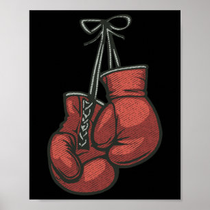 Liebe Boxhandschuhe Retro Vintage Roter Boxer Gesc Poster