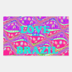 Liebe Brasilien.png Rechteckiger Aufkleber