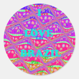 Liebe Brasilien.png Runder Aufkleber