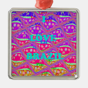 Liebe Brasilien.png Silbernes Ornament