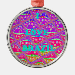 Liebe Brasilien.png Silbernes Ornament