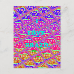 Liebe Brasilien. Schöne Samba traditionelle Farben Postkarte