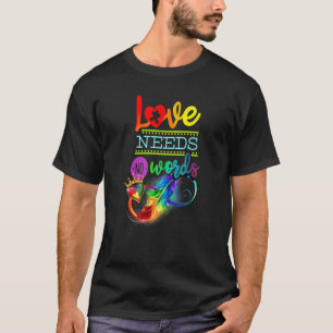 LIEBE BRAUCHT KEIN WORT AUTISM ASD AWARENESS FEATH T-Shirt