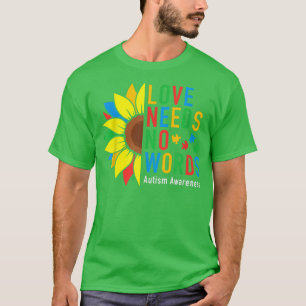 Liebe braucht kein Wort Autismus Bewusstsein Sonne T-Shirt