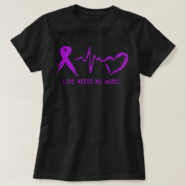 Liebe braucht keine Worte Alzheimers Awareness Pea T-Shirt (Design vorne)