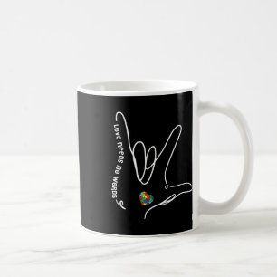Liebe braucht keine Worte Asl Puzzle-Herz Autismus Kaffeetasse
