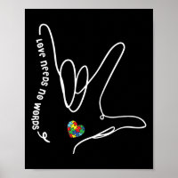 Liebe braucht keine Worte Asl Puzzle-Herz Autismus