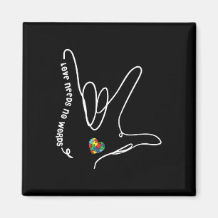 Liebe braucht keine Worte ASL Puzzle Stück Herzaut Magnet