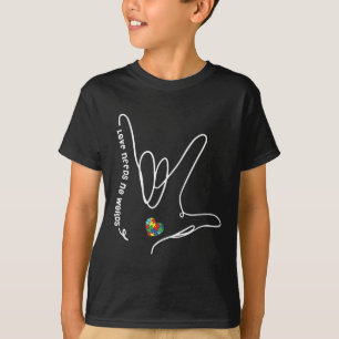 Liebe braucht keine Worte Asl Puzzleteil Herz Auti T-Shirt