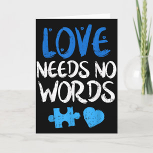 Liebe braucht keine Worte Autism Awareness Shirt M Karte
