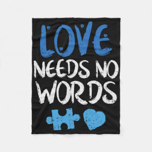 Liebe braucht keine Worte Autism Awareness T-Shirt Fleecedecke