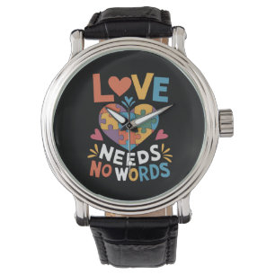 Liebe braucht keine Worte Autismus-Bewusstsein Armbanduhr