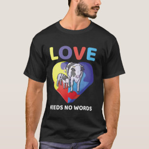 Liebe braucht keine Worte Autismus Bewusstsein Kuh T-Shirt