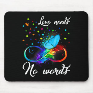 Liebe braucht keine Worte Autismus Bewusstsein Puz Mousepad