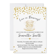 Liebe Brauen Tea Dusche Gold Glitzer Einladung