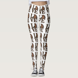 LIEBE Braune Milchschokolade Tropfen Valentinstag Leggings