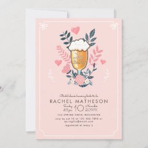 Liebe Braut Bier Glas Brautparty Einladung