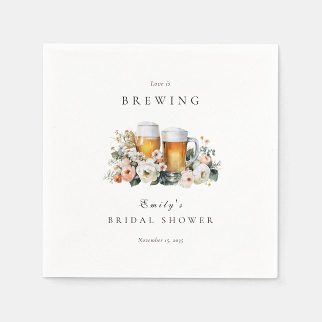 Liebe braut Bier Junggesellinnenabschied Serviette (Vorderseite)