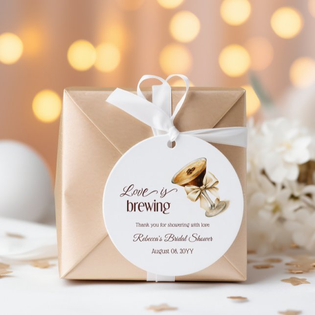 Liebe Braut Bow Espresso Martini Brautparty Geschenkanhänger (Von Creator hochgeladen)