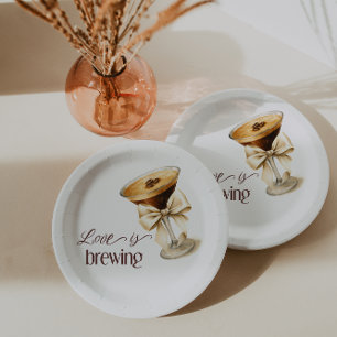Liebe Braut Bow Espresso Martini Brautparty Pappteller