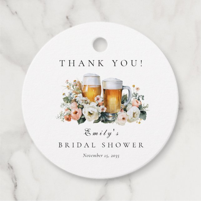 Liebe Braut Brause Hochzeitsshower Geschenkanhänger (Vorderseite)