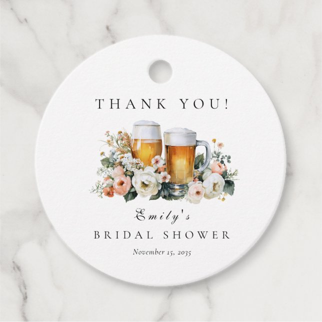 Liebe Braut Brause Hochzeitsshower Geschenkanhänger (Vorderseite)