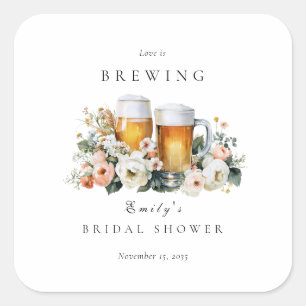 Liebe Braut Brause Hochzeitsshower Quadratischer Aufkleber
