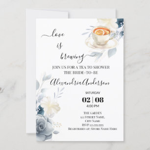 Liebe braut Brautparty Aquarellfarben Rose Einladung