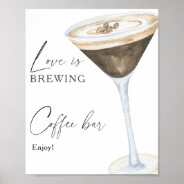Liebe braut Brautparty Kaffee Bar Poster