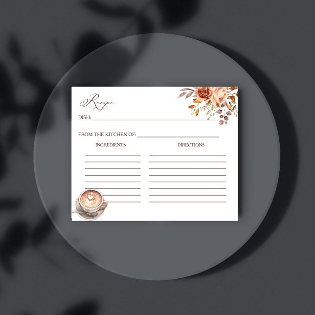 Liebe Braut Brautparty Rezept Karte (Love is brewing coffee fall bridal shower recipe card bridal shower games enclosure cards)