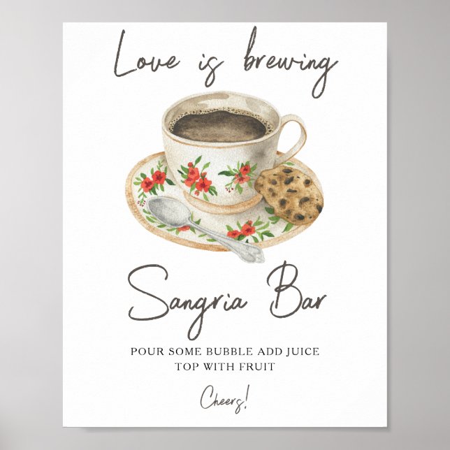 Liebe braut Brautparty Sangria Bar Poster (Vorne)