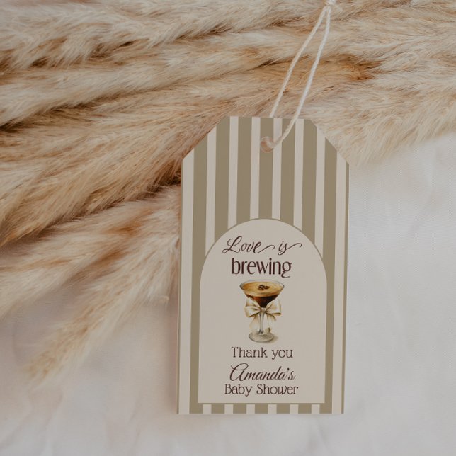 Liebe Braut Espresso Martini Bow Brautparty Geschenkanhänger (Von Creator hochgeladen)