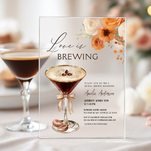 Liebe Braut Espresso Martini Brautparty Acryleinladungen