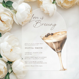 Liebe Braut Espresso Martini Brautparty Acryleinladungen