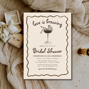 Liebe braut Espresso Martini Brautparty Einladung