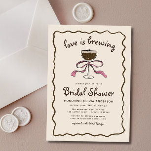 Liebe braut Espresso Martini Brautparty Einladung
